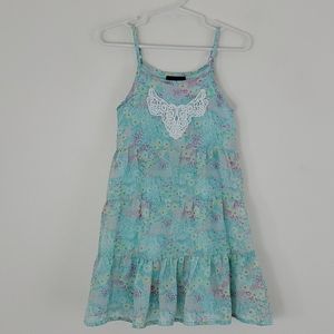 Girls Rule Teal Floral Print Sundress 4T